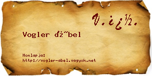 Vogler Ábel névjegykártya